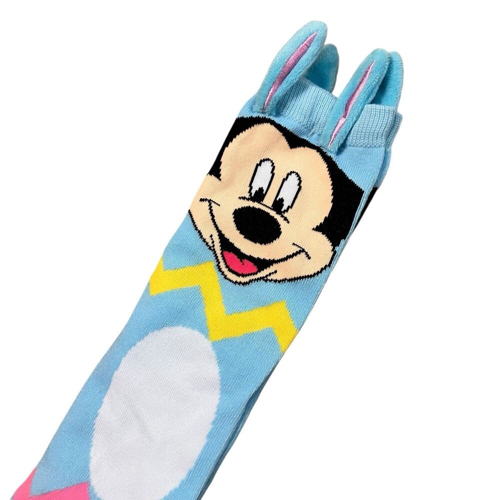Disney Parks Socks Adult Blue‎ Mickey Mouse Easter Bunny Egg Hunt Unisex Novelty